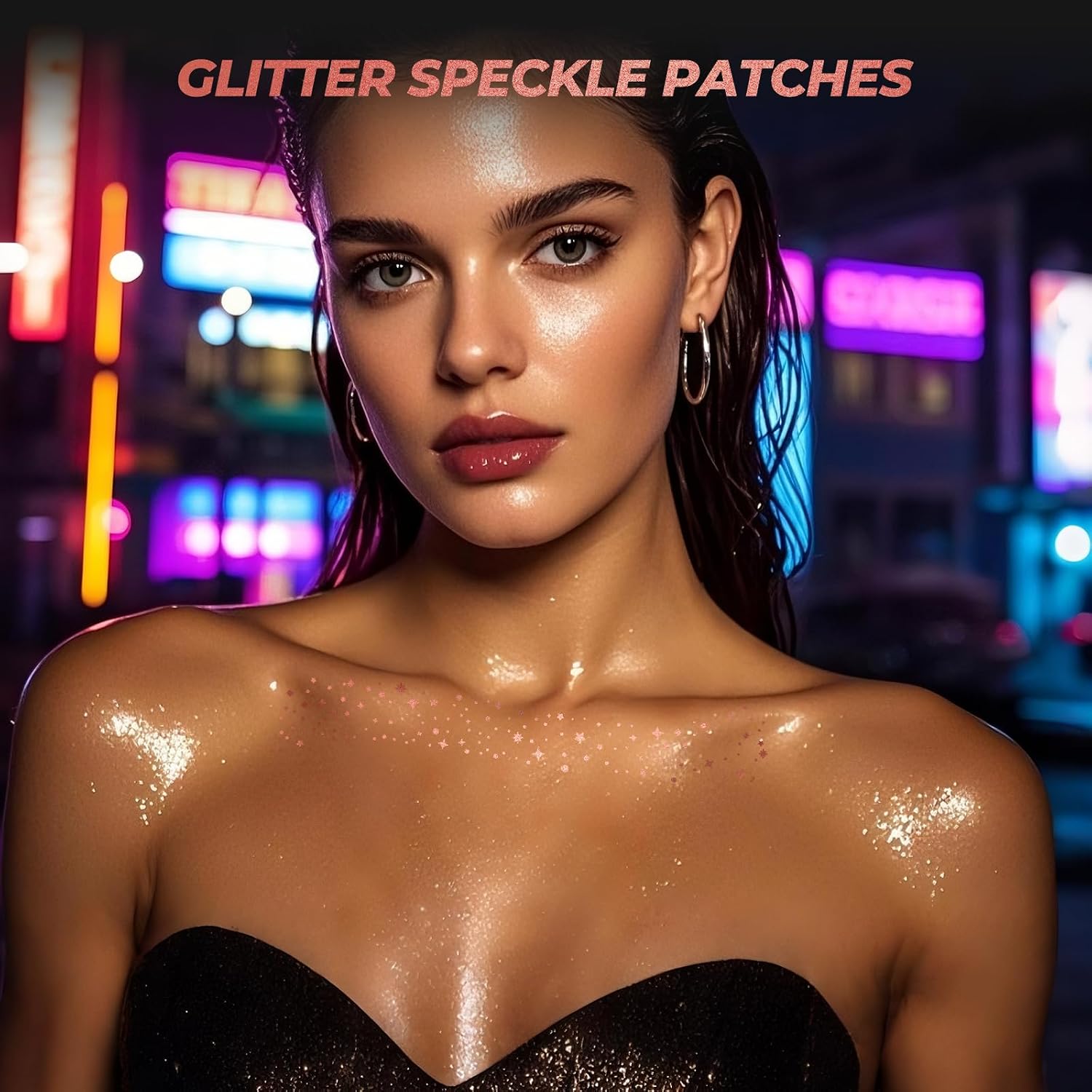 YGQQOY Glitter Speckles for Body,Makeup Patches, Sparkle Rose Gold Glitter Freckles for Hallowmas Christmas,10pcs image 2