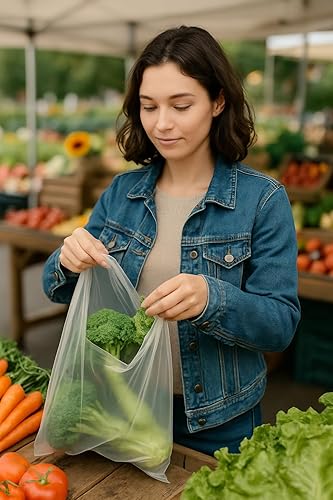 Miniatura 2 de Bolsas de rollo de plástico 10"x15", rollo de productos de HDPE, 1 rollo 620 bolsas