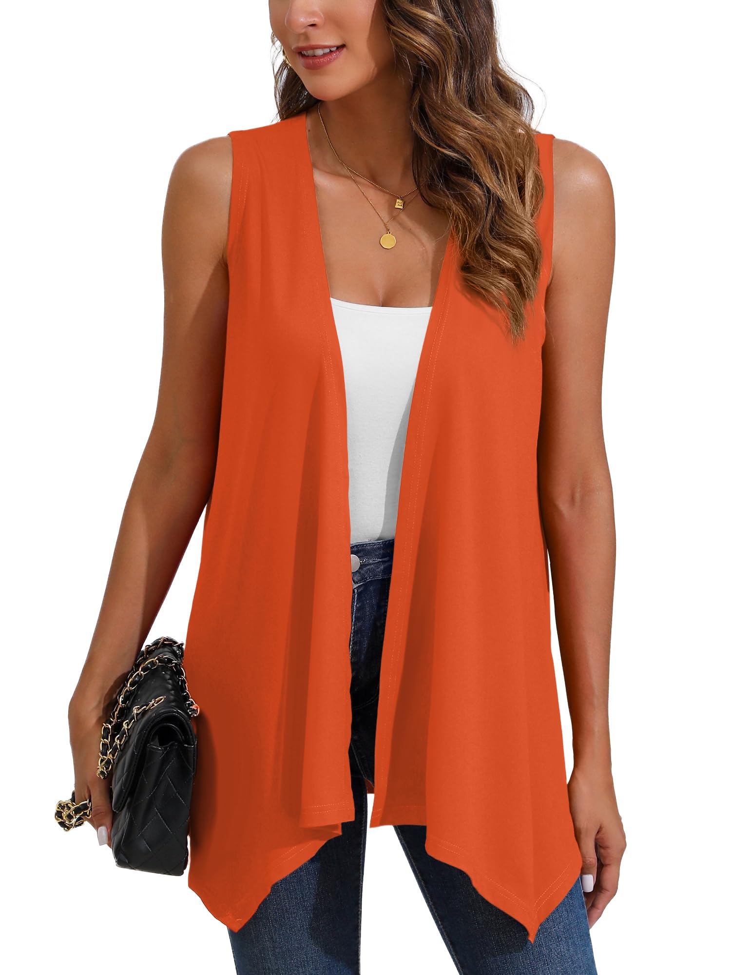 Ylhystrical Women's Lightweight Open Front Cardigans Sleeveless Casual Soft Drape Spring Summer Fall Cardigan S-3XL