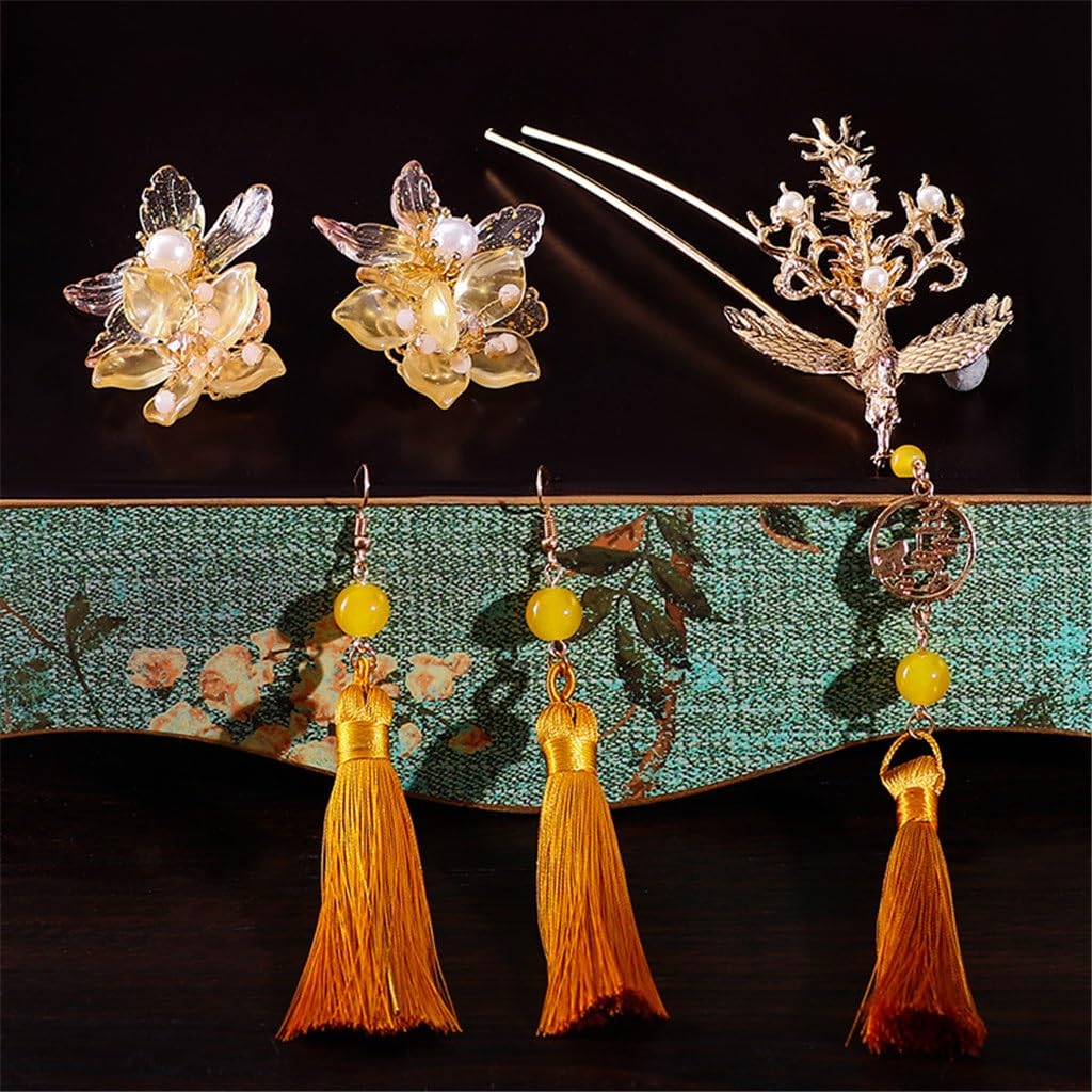 Chinese bride Xiuhe headdress classical romantic Su step shake hair hairpin long fringe accessories