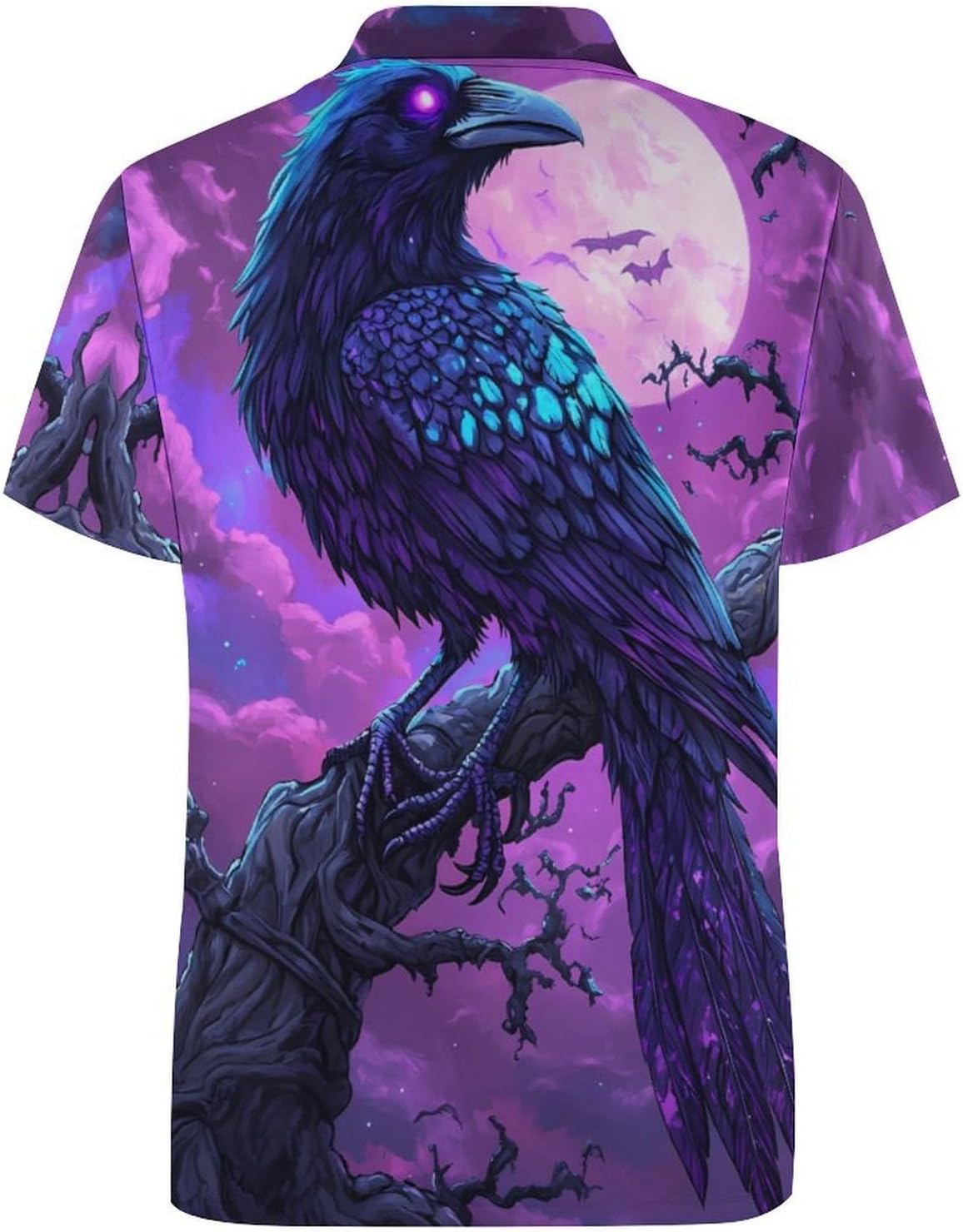 Raven and Full Moon Women's Golf Polo Shirts Short Sleeve Quick Dry Tennis Tops Casual Work Blouses