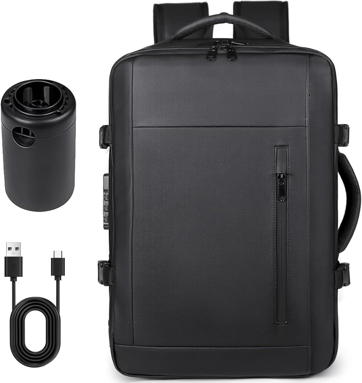 [Ywmsfl] 取り外し可能な荷物ストラップ付きバキューム圧縮バックパック複数のセキュリティポケット屋外オックスフォードファブリッ