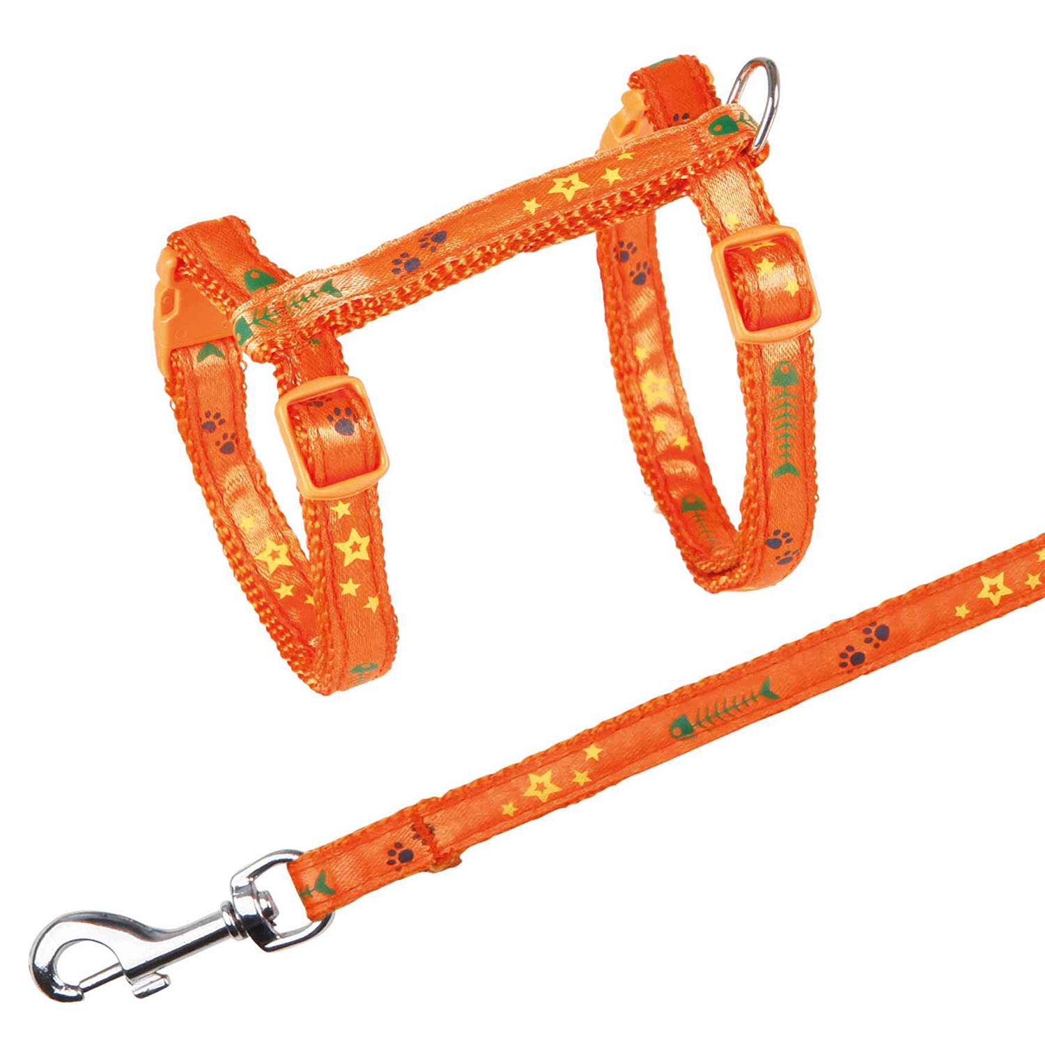 TRIXIE Zestaw dla kota, taśma z motywem, nylon, 22–36 cm/10 mm, 1,20 m