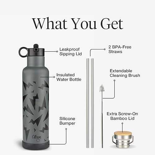 Miniatura 5 de Citron Botella de agua aislada al vacío del acero inoxidable 25.4 fl oz Thunder Black, C6297001196595, botella de agua de los SS