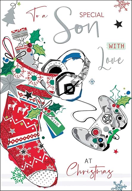 Jonny Javelin Special Son With Love Christmas Card Gaming Stocking