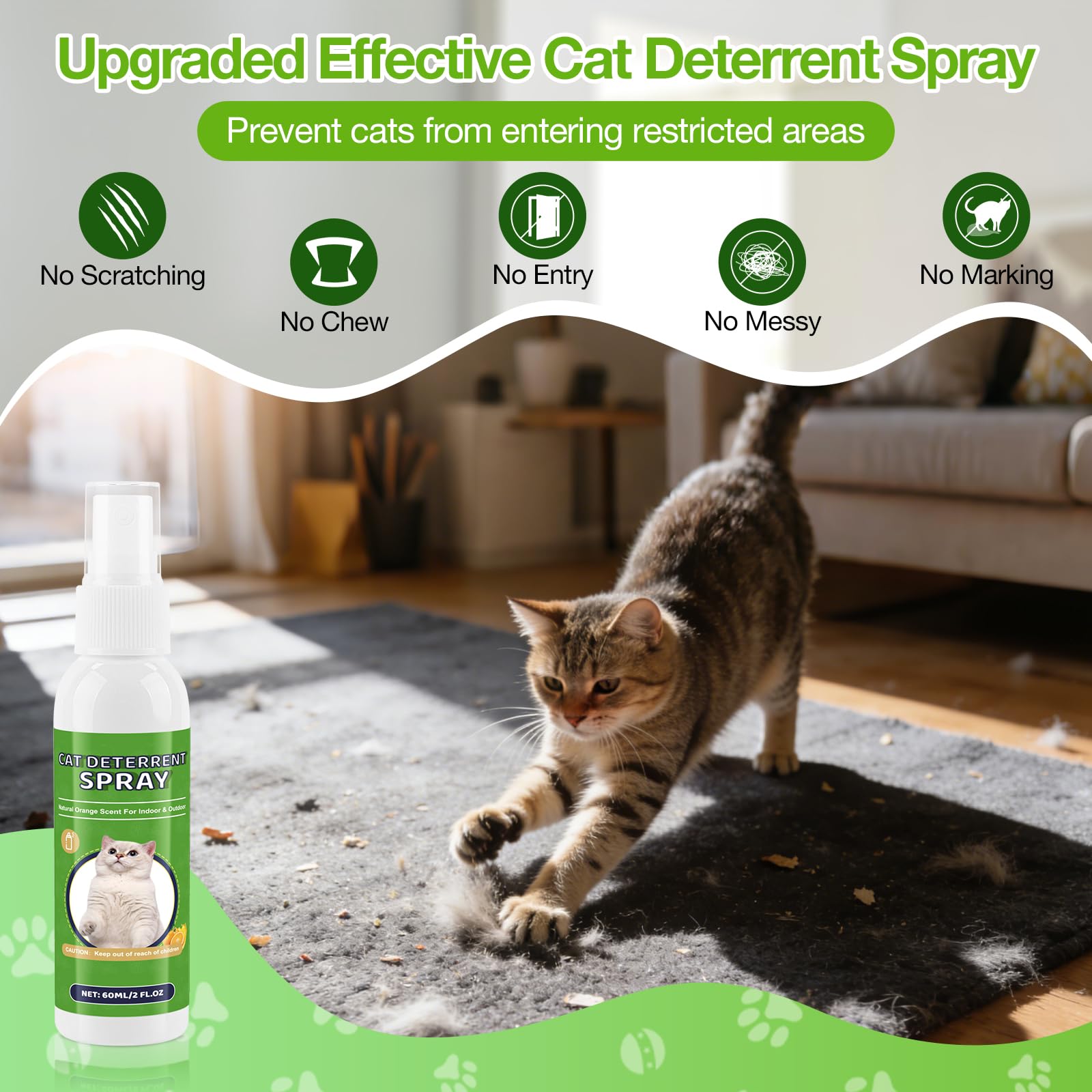 Katzenabwehrball & Spray, 60 ml Natürliches Pfefferminzöl-Abwehrspray für Katzen & Hunde draußen & drinnen, 12er-Pack ätherischen Ölbällen, hält Katzen von Garten und Möbeln fern