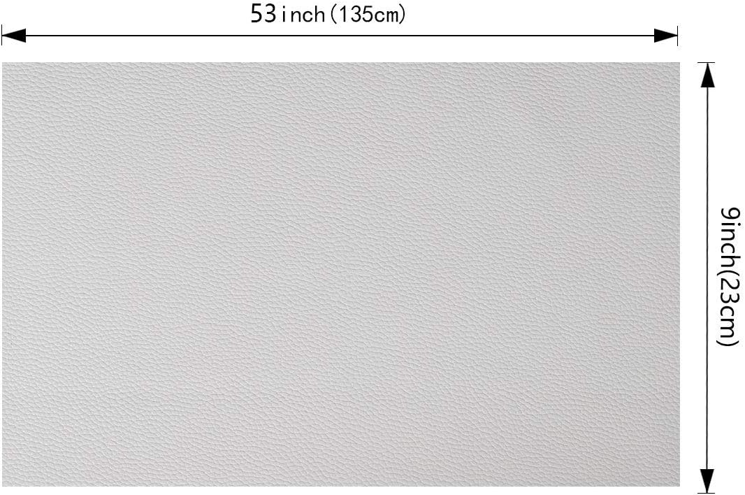 MeCan Faux Leather Fabric Sheet Solid PU Synthetic Leather Perfect for Earrings,Cricut,DIY Craft Projects,9''x53''(23x135cm) (White)