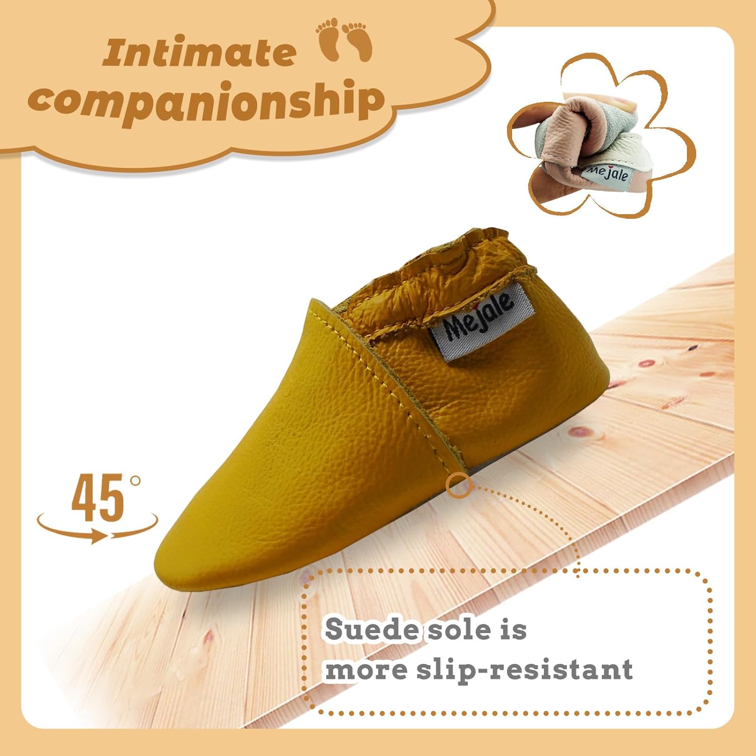Mejale Baby Infant Toddler Shoes Slip-on Soft Sole Leather Moccasins Pre-Walkers - Image 4