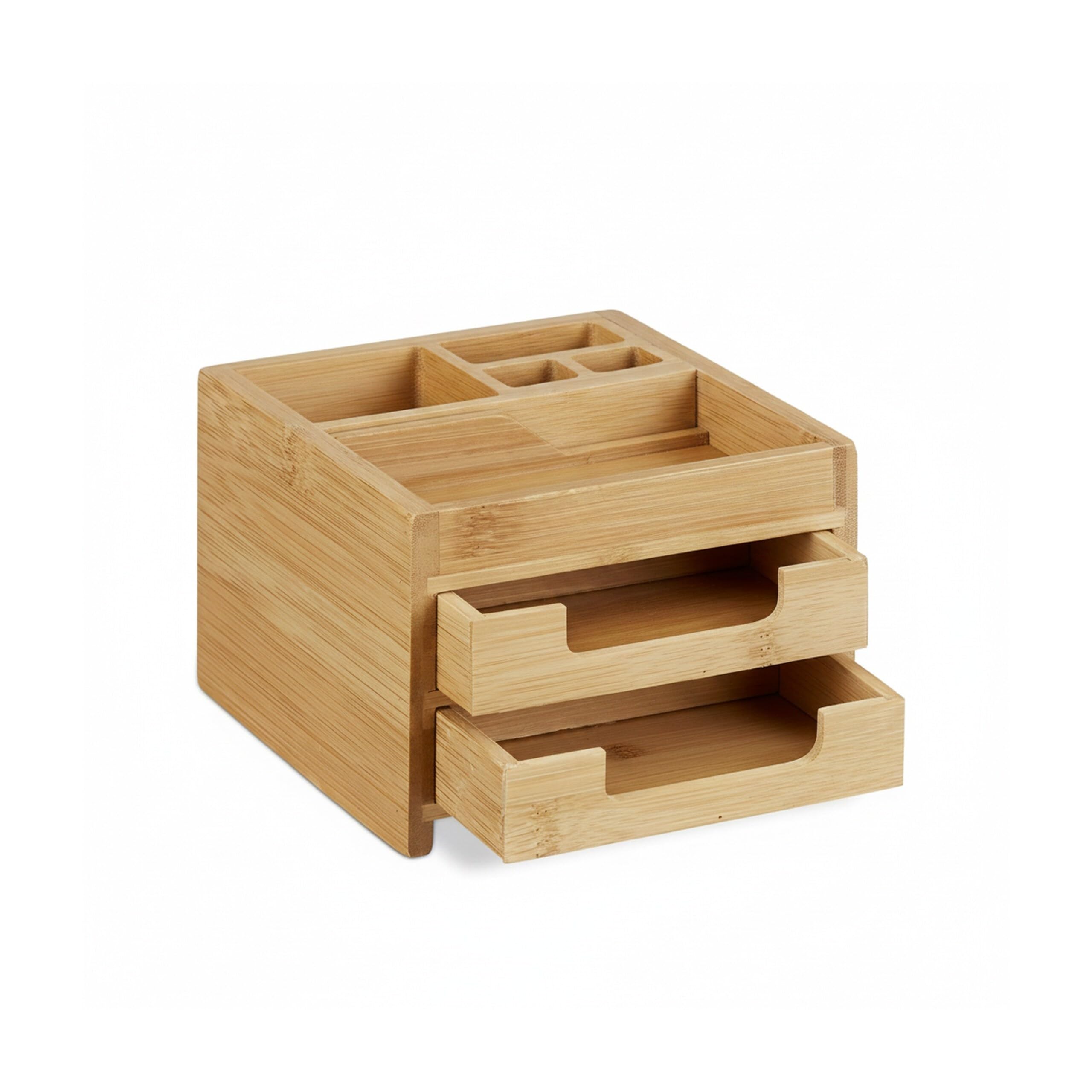 Relaxdays Schreibtisch Organizer Bambus, Stiftehalter Holz, Schreibtischbox  Schubladen, HxBxT: 9,5 x 12,5 x 15 cm, natur : Amazon.de: Kche, Haushalt &  Wohnen