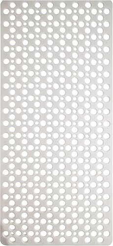 ENKOSI Tapete de baño antideslizante de TPE suave con ventosas y agujeros de drenaje para niños y adultos, lavable a máquina, 35 x 16 pulgadas