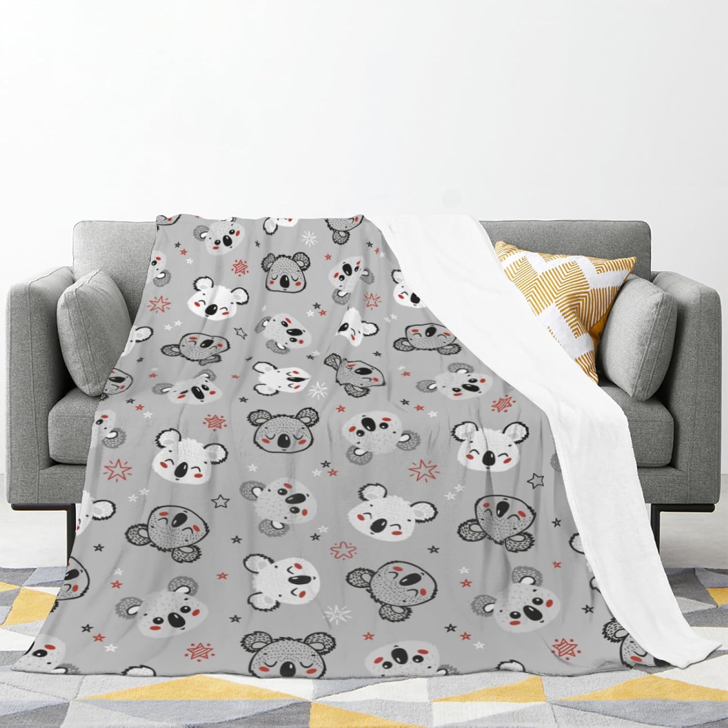 Koala Throw Blanket Soft Cozy Warm Fuzzy Plush Fleece Blankets for Home Decor Couch Sofa Bed,Koala Lovers Flannel Blanket Gifts for Men Women Kids Girls 60"X50"