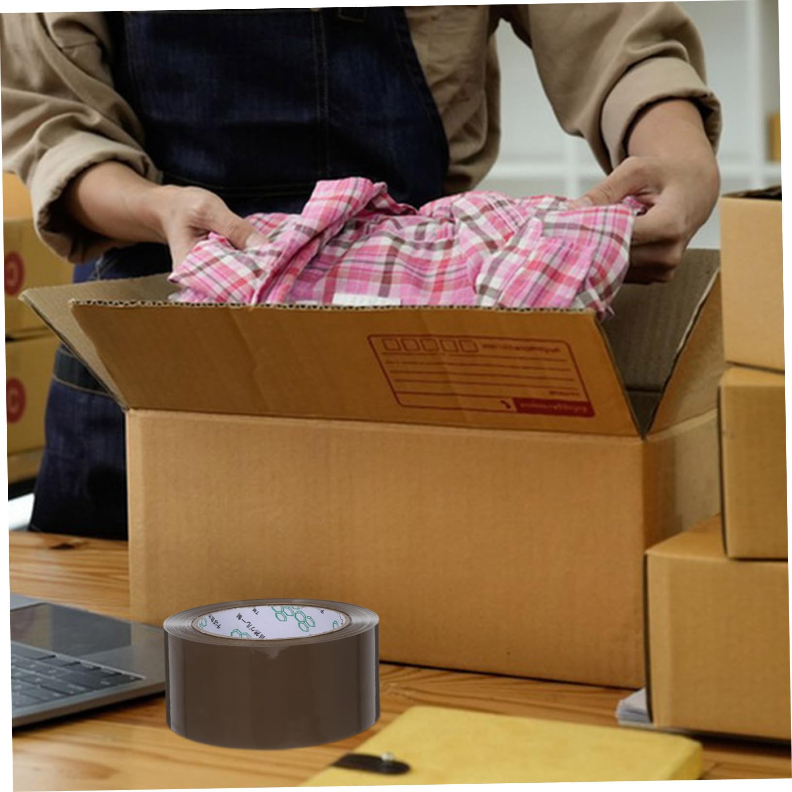 5 Rollen Starkes Packband Braunes Klebeband mit Hoher Klebkraft für Versand Umzug Industrie Büro und Haushalt Vielseitiges Verpackungsband für Sicheres Abdichten
