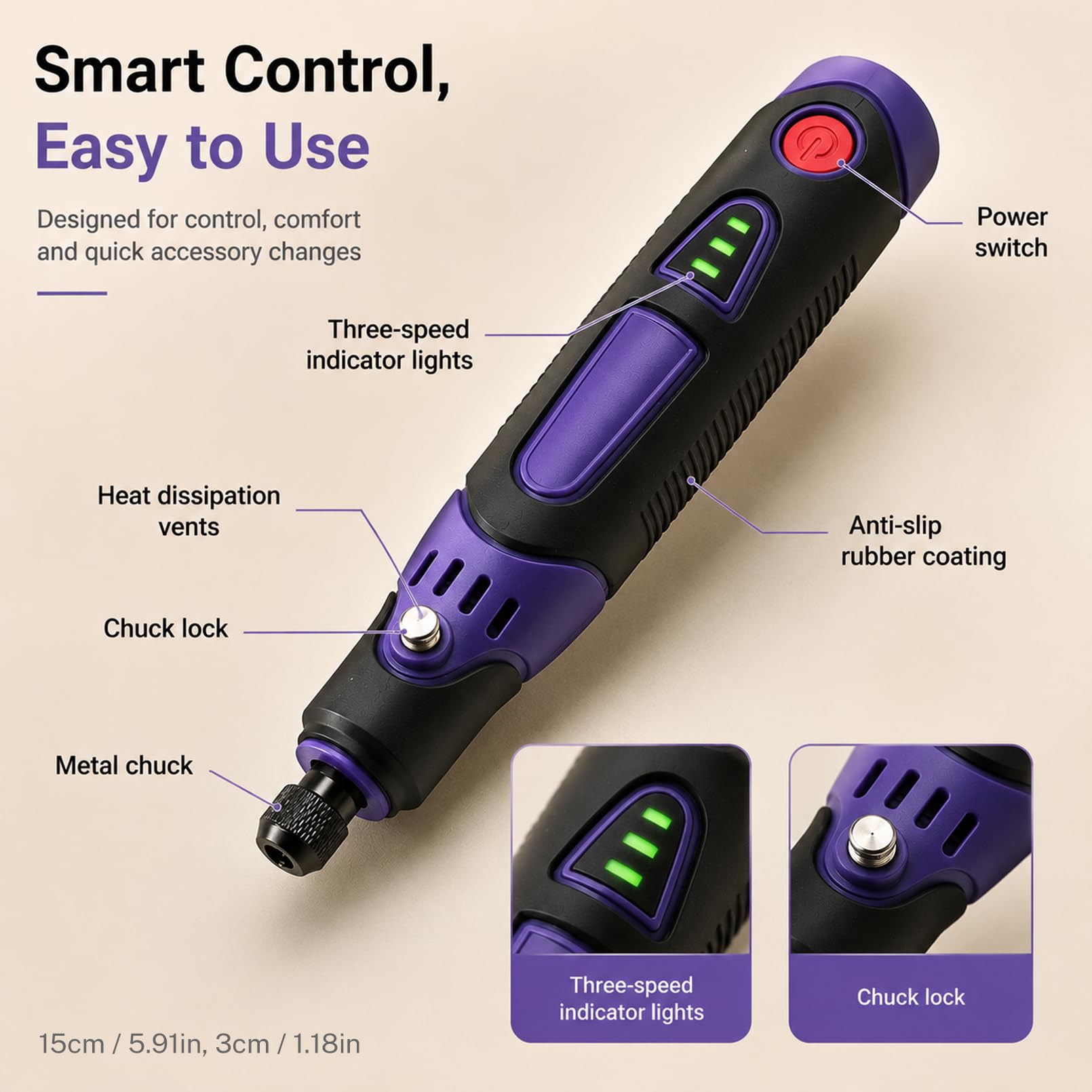 Cordless Rotary Tool Kit - 82 Accessories -7