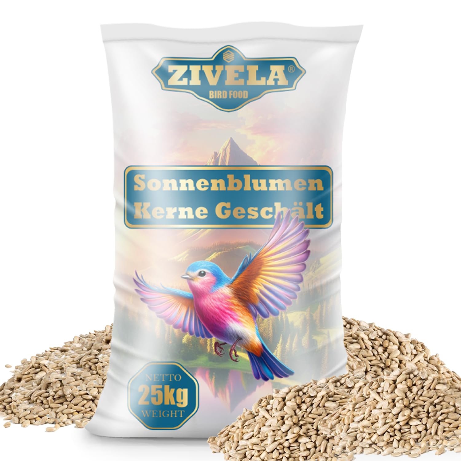 25 kg de semillas de girasol peladas | Ideal para animales jóvenes | Alimento para aves silvestres todo el año | 25 kg de semillas de girasol sin cáscara de pienso para pájaros silvestres