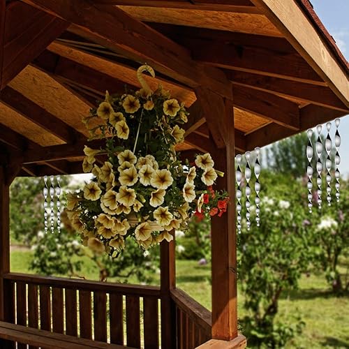 Miniatura 5 de MorTime Paquete de 30 varillas reflectantes repelentes de pájaros, dispositivo de control disuasorio en espiral ornamental, dispositivos repelentes