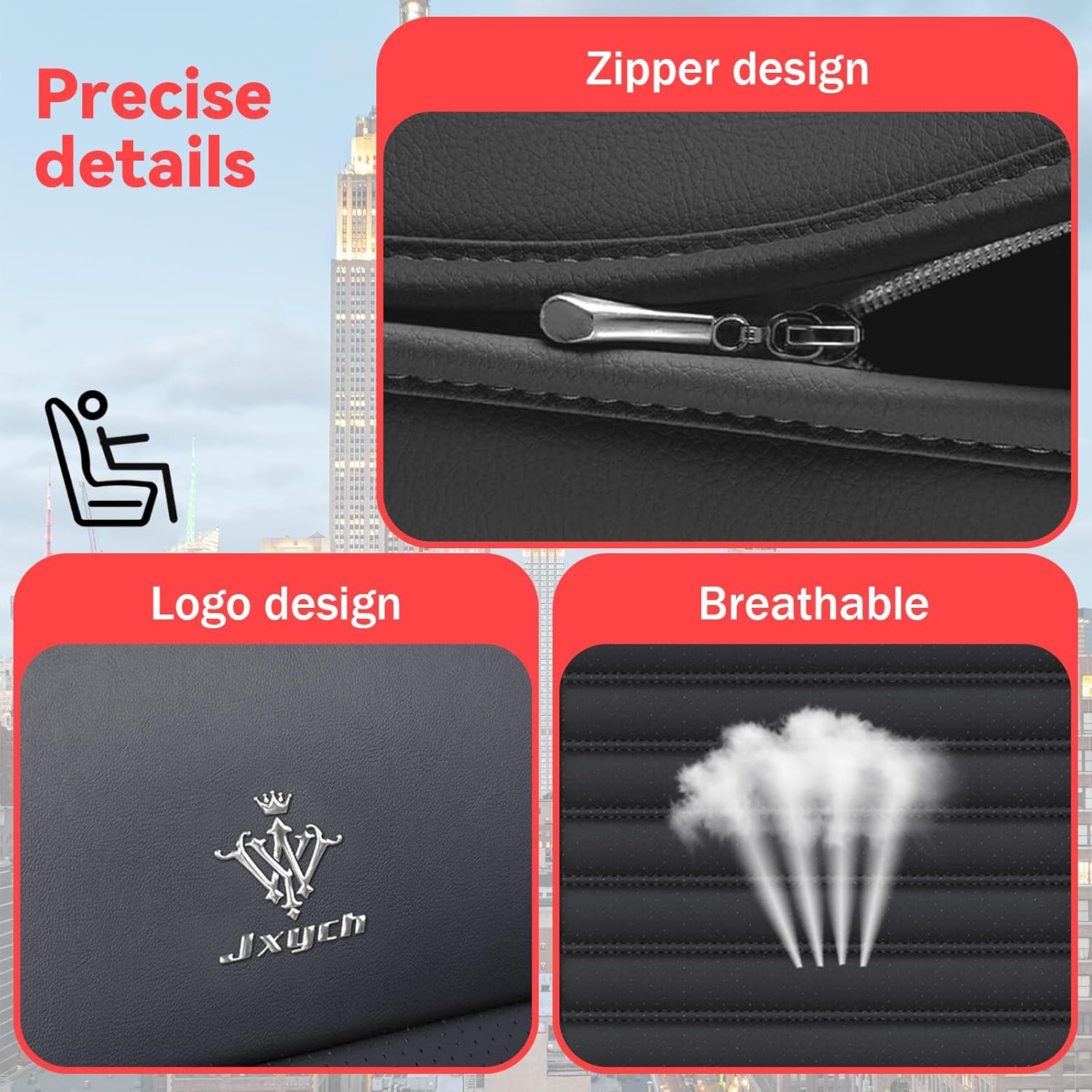 Car Seat Covers Compatible with Ford Explorer 1999-2025 Wear-Resistant Premium Material, Skin Friendly Touch, Zipper Design Seat Cover(Full Set, Black Red)