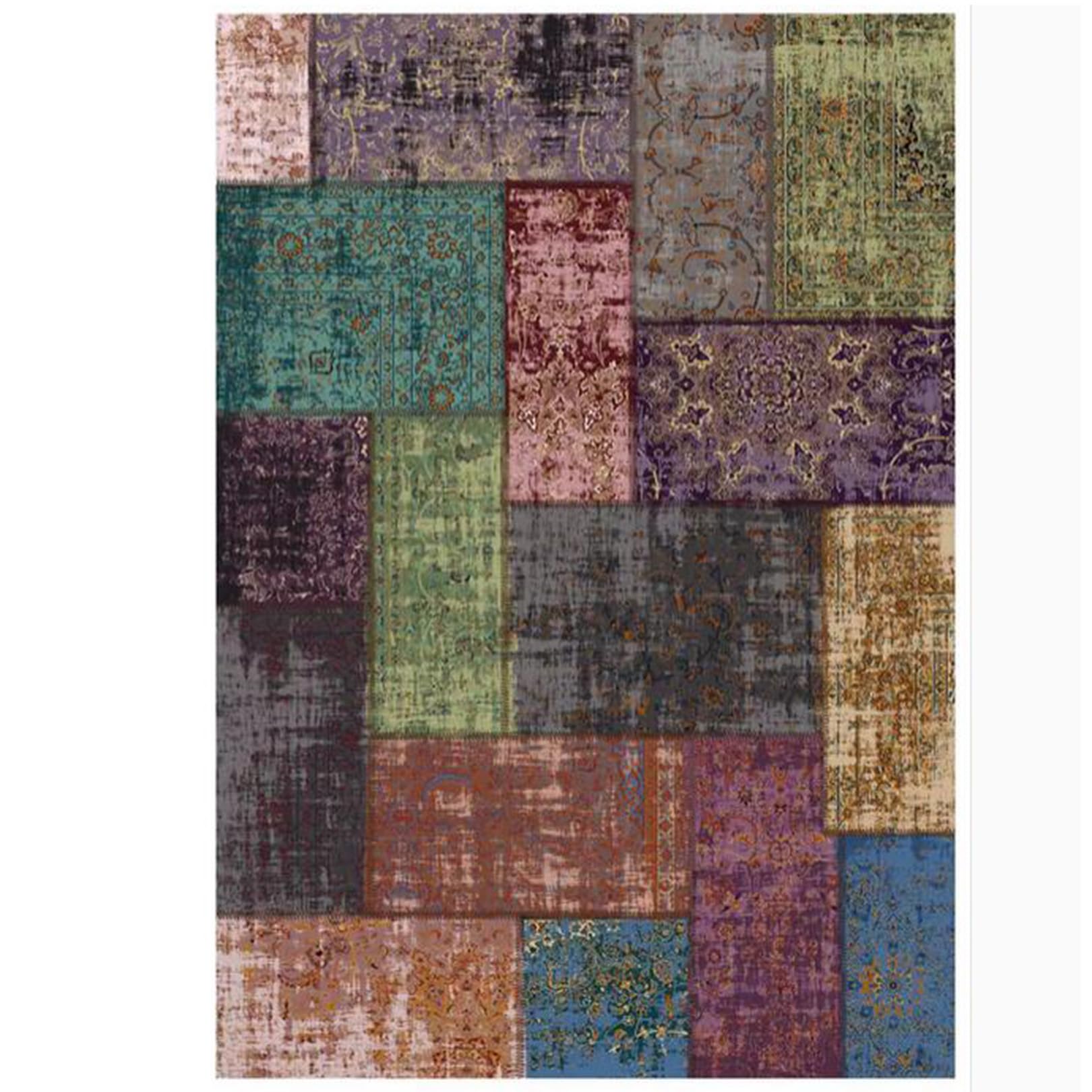 Tapis de couloir ethnique marron 60x200cm lavable