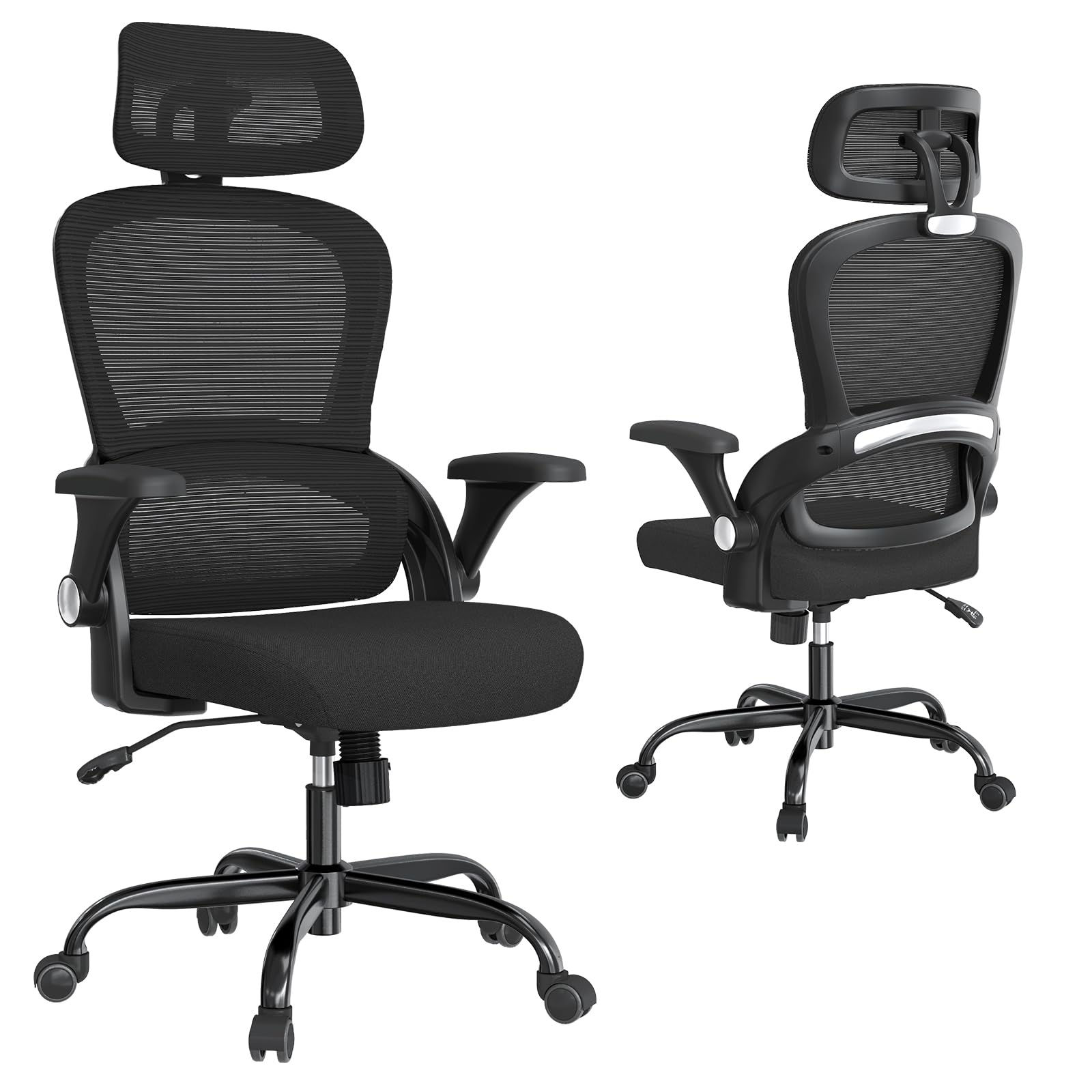 TRALT Ergonomic Office Chair, Desk Chair with Adjustable Headrest, Height-Adjustable Office Chair, Office Chair, Ergonomic Desk Chair, Gaming Chair, 150 kg for Long Time, Rose