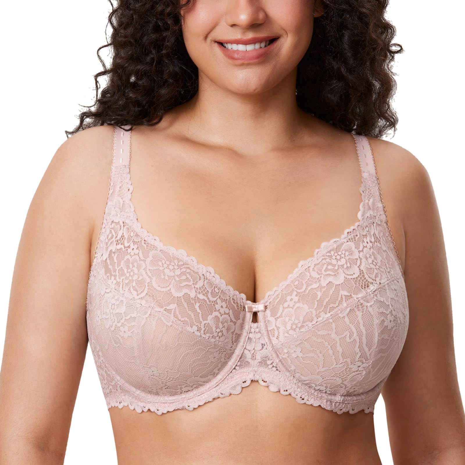 Women's Plus Size Bra Full Coverage Minimiser Non Padded Lace Underwired Bras