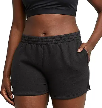 Hanes Women's Originals Sweat, Heavyweight Fleece, Shorts with Pockets, 2"