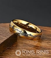 Vista 3 de King Ring 6mm Super Lord of The Rings Engraved Ring - Ultimate Edition of LOTR Bands for Men & Women, Perfect Wedding Band Designed in USA