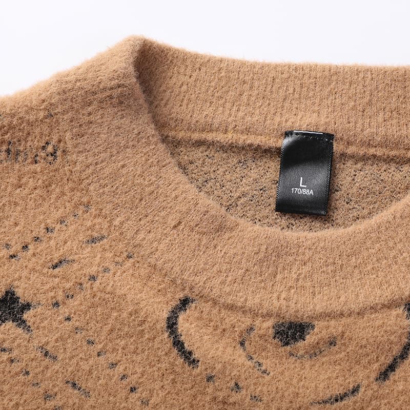 Men Autumn Winter Cartoon Bear Thick for Knit Clothing Jumpers Sweater Pullover Tops4