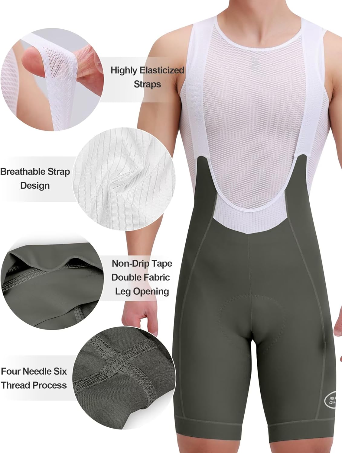 INBIKE Men's Cycling Bib Shorts with Pocket, 3D Padded Bike Bib Shorts, Breathable Biker Shorts for Bicycle Spinning Biking - Image 3