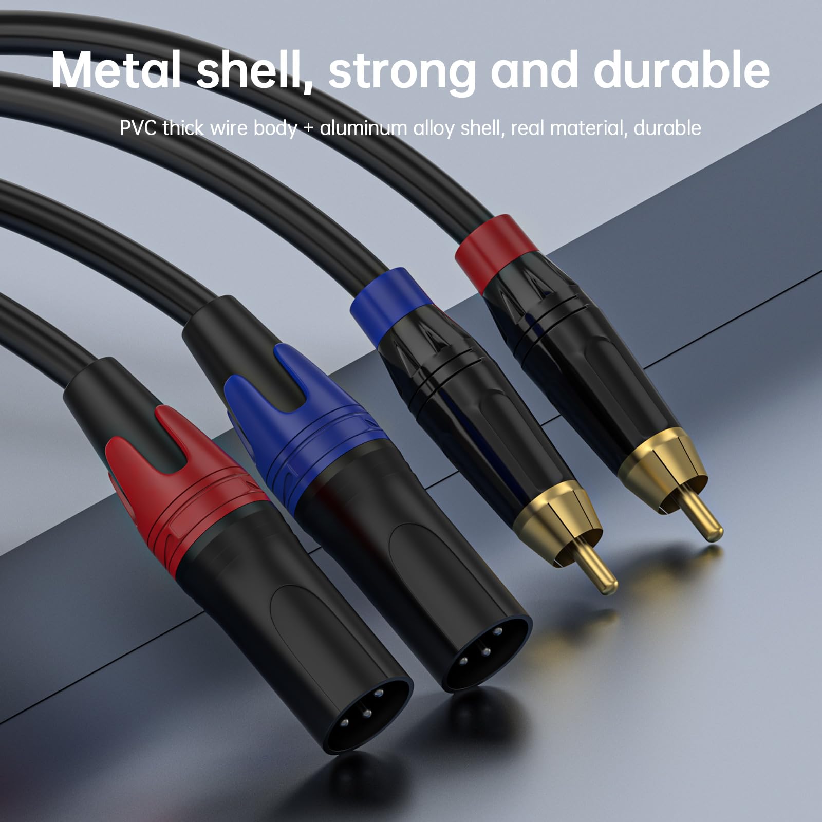 Cavo da RCA a XLR, cavo audio HiFi da doppio RCA maschio a doppio XLR maschio, cavo audio HiFi da 2 RCA maschio a 2 XLR maschio, cavo OFC 4N, per microfono mixer amplificatore, 6 m