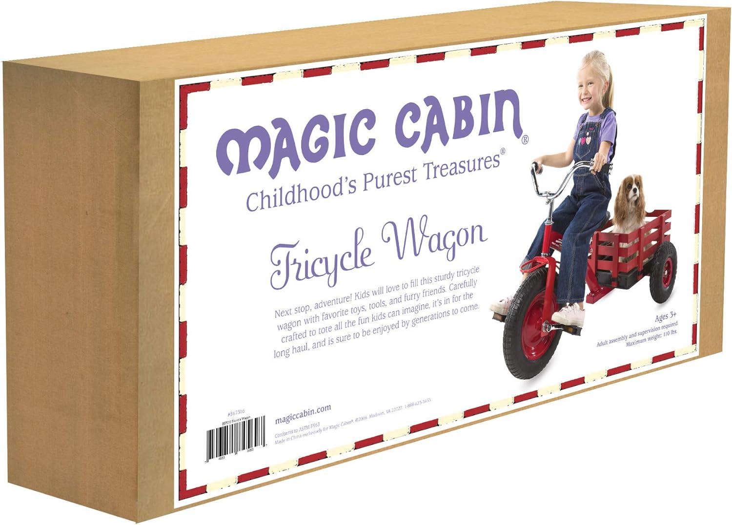 Buy Magic Cabin Child's Cherry Red Metal Tricycle with 25 H Upright