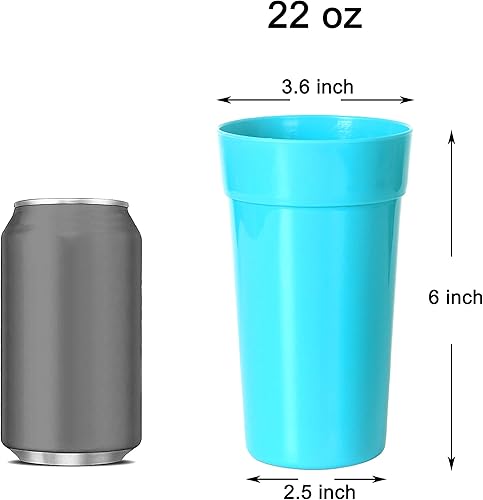 Miniatura 2 de Youngever Paquete de 9 vasos de plástico, vasos irrompibles, vasos de plástico en 9 colores surtidos (22 onzas)