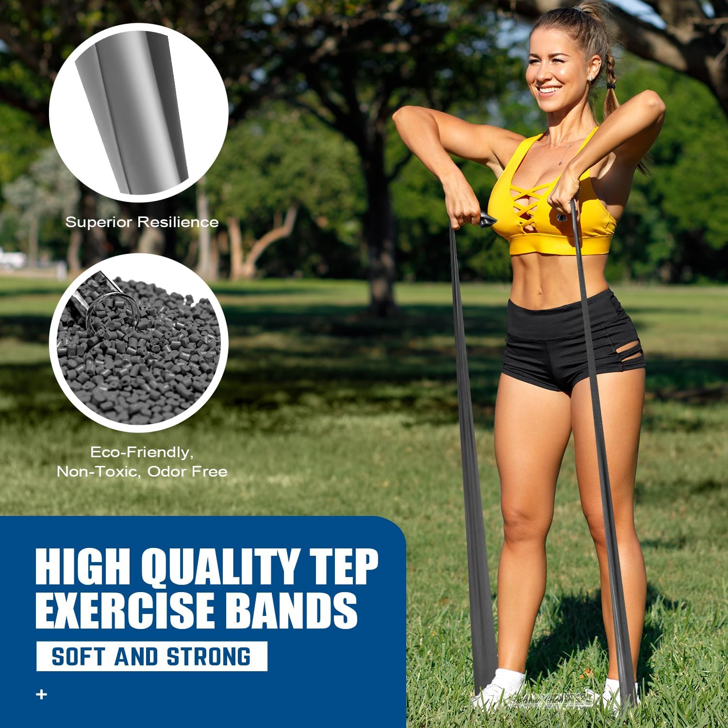 Resistance Bands for Working Out, Ankle Resistance Bands, Physical Therapy Bands for Strength Training, Yoga, Pilates, Stretching, Stretch Elastic Band with Different Strengths, Workout Bands for Home