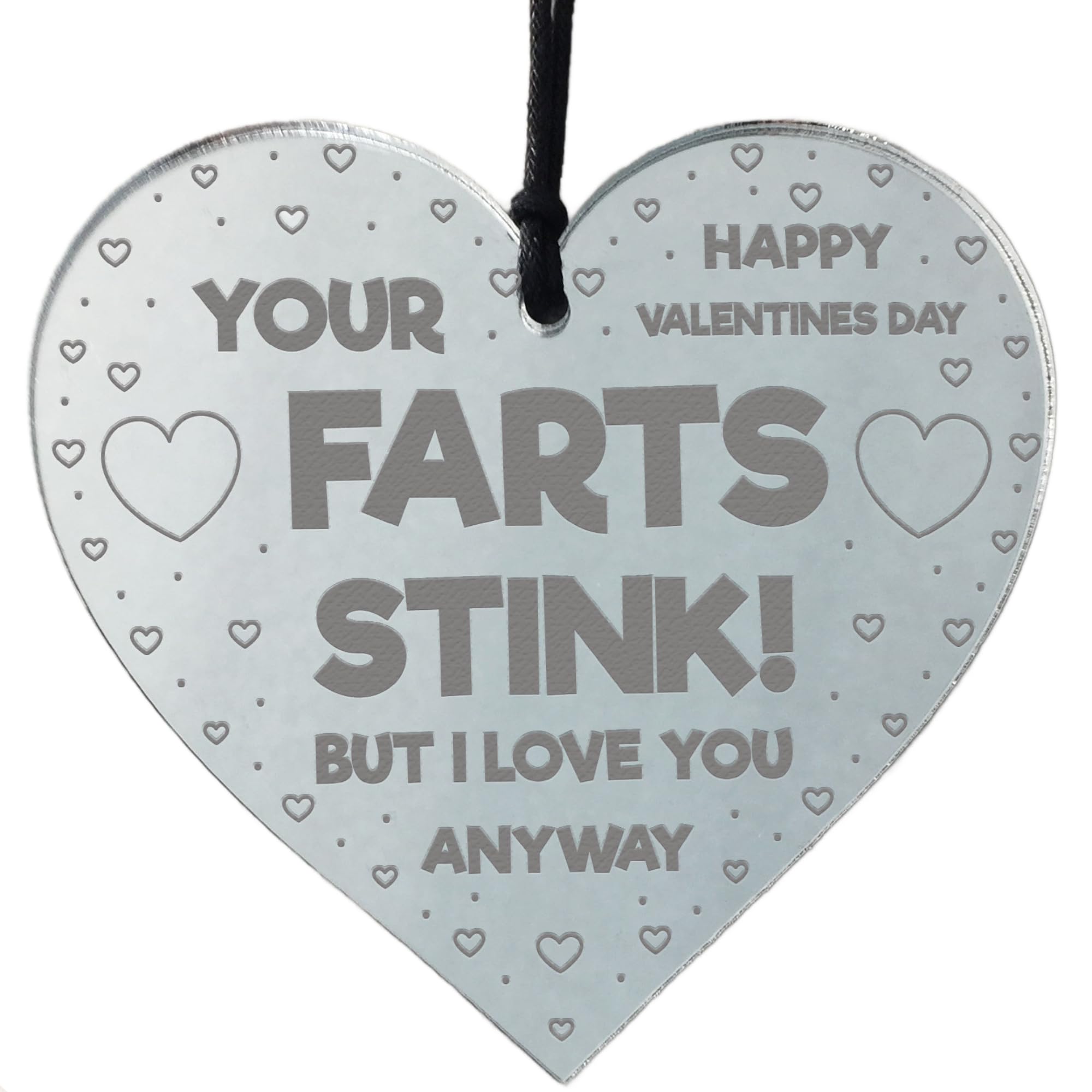 Red Ocean Valentines Gift For Boyfriend Husband Engraved Mirror Heart Sign Funny Valentines Present Gift For Him