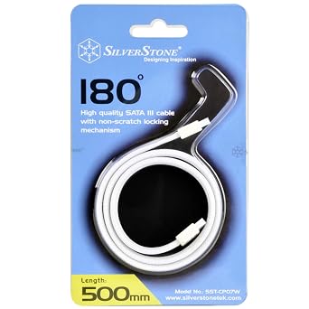 Silverstone SATA III SSD/HDD Cable with Locking Mechanism in White CP07W-USA