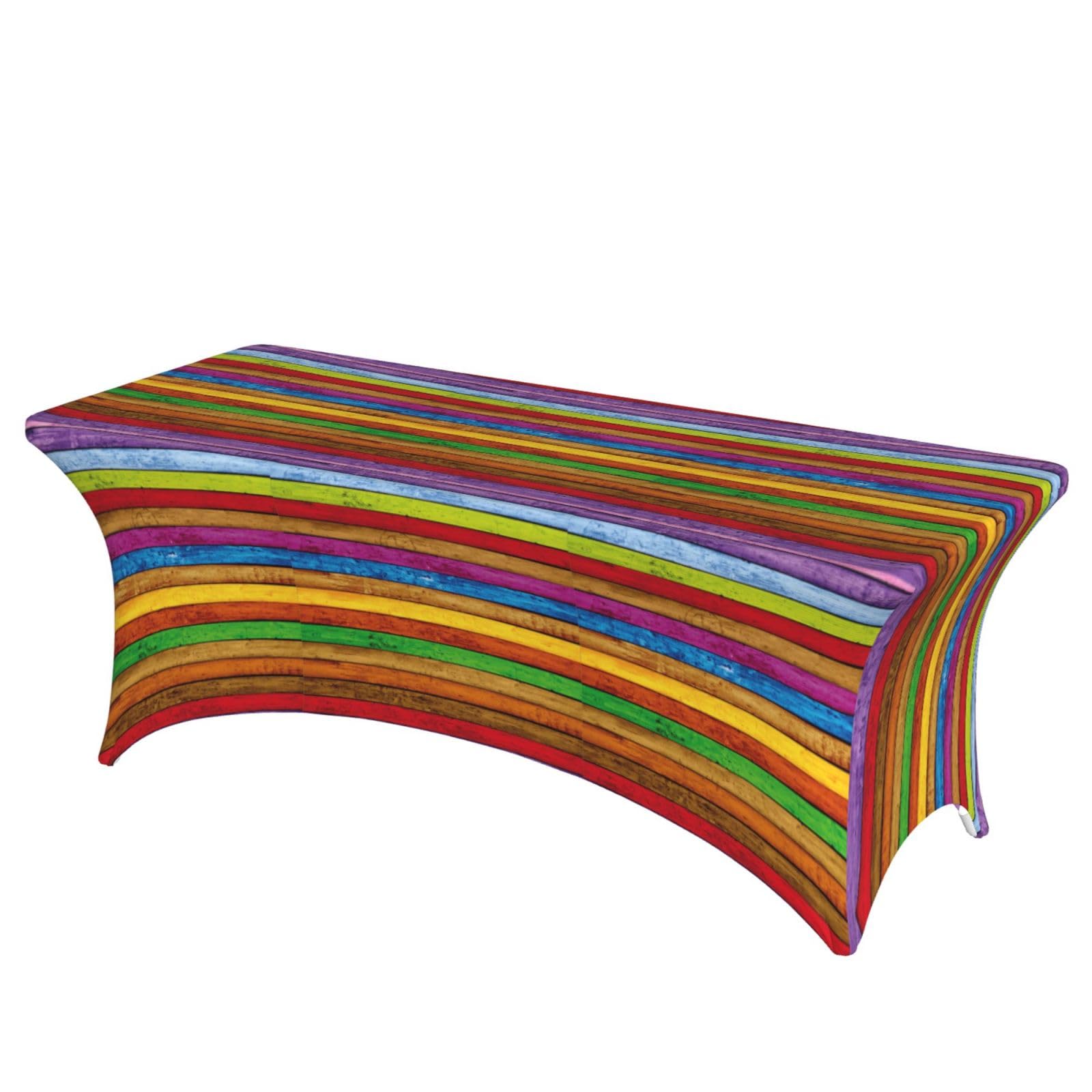 Nappe rectangulaire élastique bois coloré bureau table protection