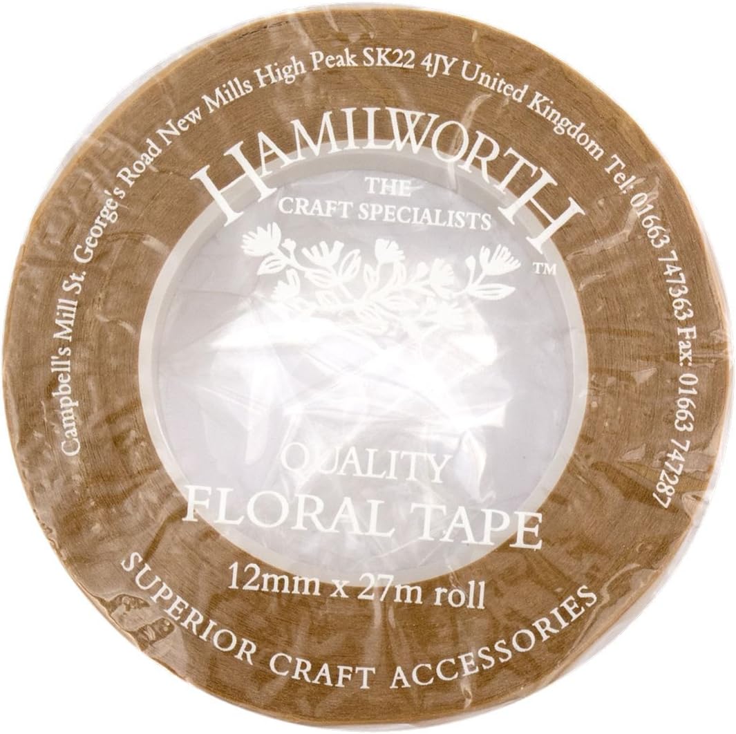 Hamilworth Beige Floral Tape 12mm x 27mtrs