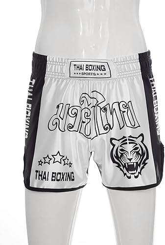 Miniatura 3 de Aiihoo Pantalones cortos de Muay Thai para niños, boxeo, kickboxing, artes marciales, artes marciales, entrenamiento de artes marciales, tronco de