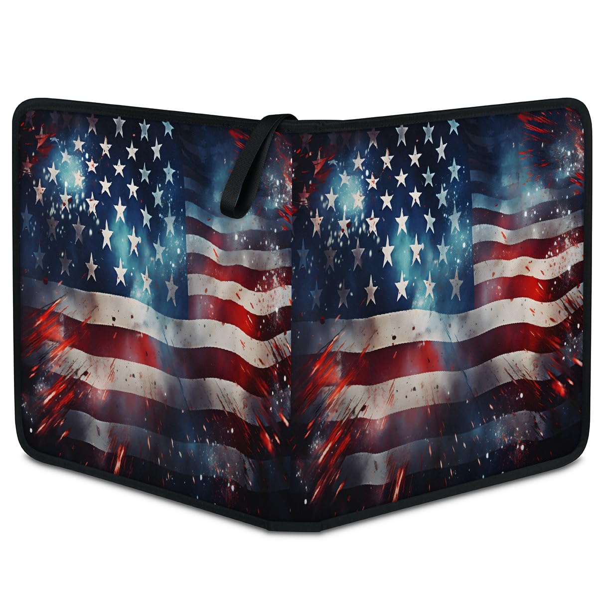 Raccoglitore per carte collezionabili con 4 tasche per il 4 luglio, vintage, con bandiera americana, raccoglitore per carte con maniche rimovibili, impermeabile, con cerniera, 50 pagine, capacità 400
