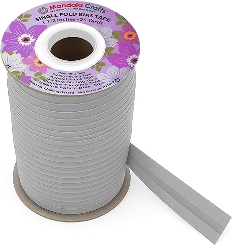 Miniatura 93 de Mandala Crafts Cinta al bies de un solo pliegue de 5/8 pulgadas para coser, acolchar, tuberías, dobladillo, manta y encuadernación de colcha, cinta