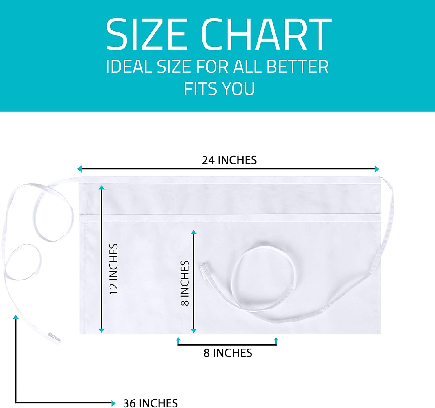 Utopia Wear 12 Pack Server Aprons with 3 Pockets, Waiter and Waitress Waist Aprons for Women with Pockets, Men Short Aprons - Image 3