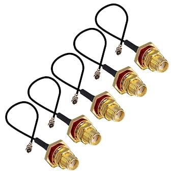 onelinkmore U.FL to SMA Female Pigtail 1.97in 1.13mm Coax IPX MHF1, 5 Pack