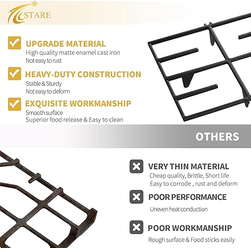 Miniatura 10 de Allstare W10447925 - Rejilla de repuesto para Whirlpool Maytag Amana Inglis Kirkland Kenmore - Juego de utensilios de cocina para estufas de gas (1