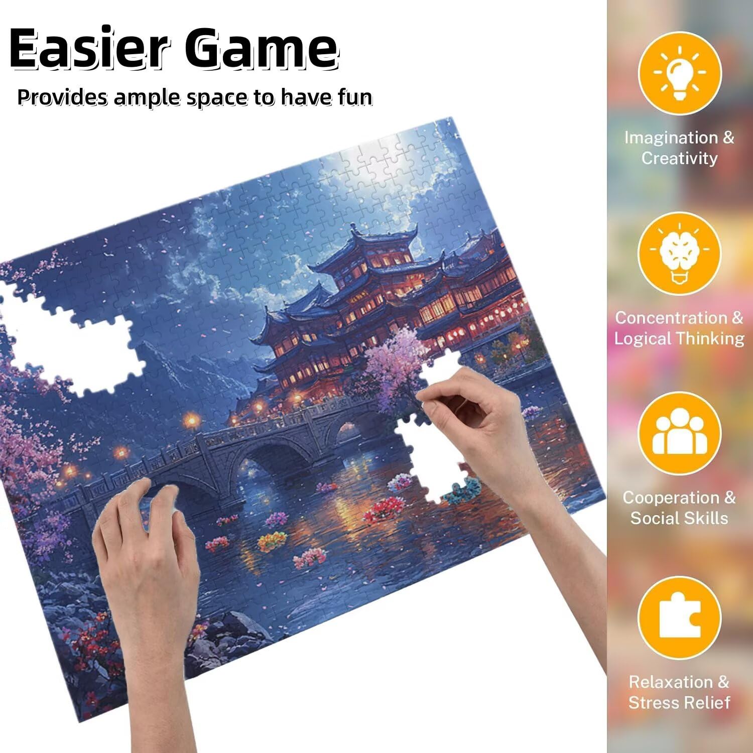 Jigsaw Puzzle, 4000 Pezzi Puzzle Classici, Attico Puzzle Rilassamento Intelligence, Mpossibile Difficile Puzzle Impegnativo per Adulti Puzzle Gioco Familiare, Regalo per Amore Amico Vista fr0-1014