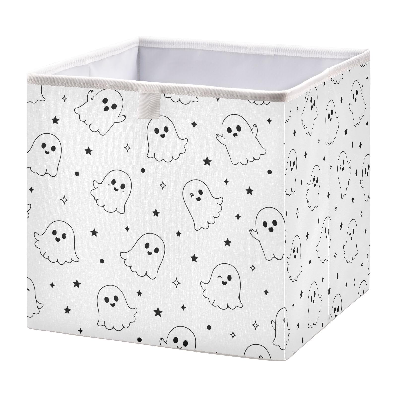 Ewusp Halloween Boo Cube Storage Boxes 28x28 cm Foldable Closet Organiser Bin Holiday Basket Baby Basket for Nursery Bedroom Office