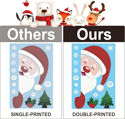 Miniatura 4 de Adhesivo de doble cara para ventana de Navidad, decoración de Navidad, decoración de invierno, calcomanías de copos de nieve para ventanas,