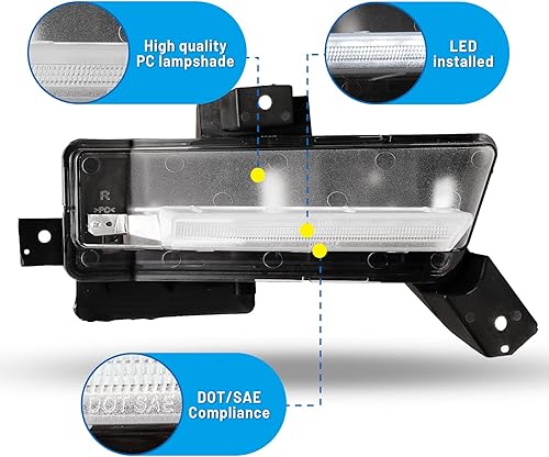 Miniatura 4 de Luces antiniebla LED DRL compatibles para Chevy Camaro SS 2016 2017 2018 Lámparas Asamblea Conductor Pasajero Reemplazo