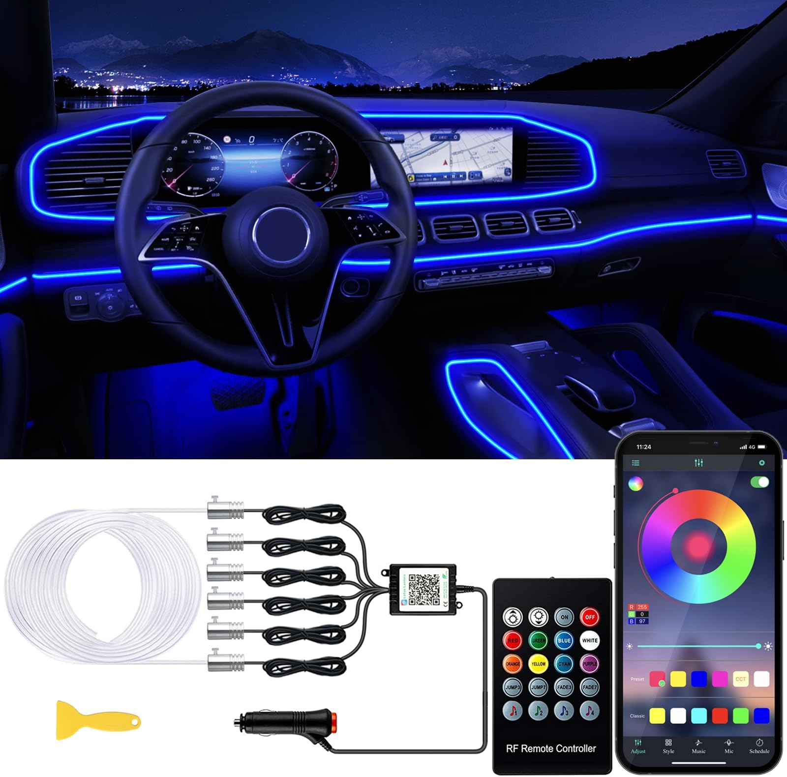 Fiber Optic Car Lights-6 in 1