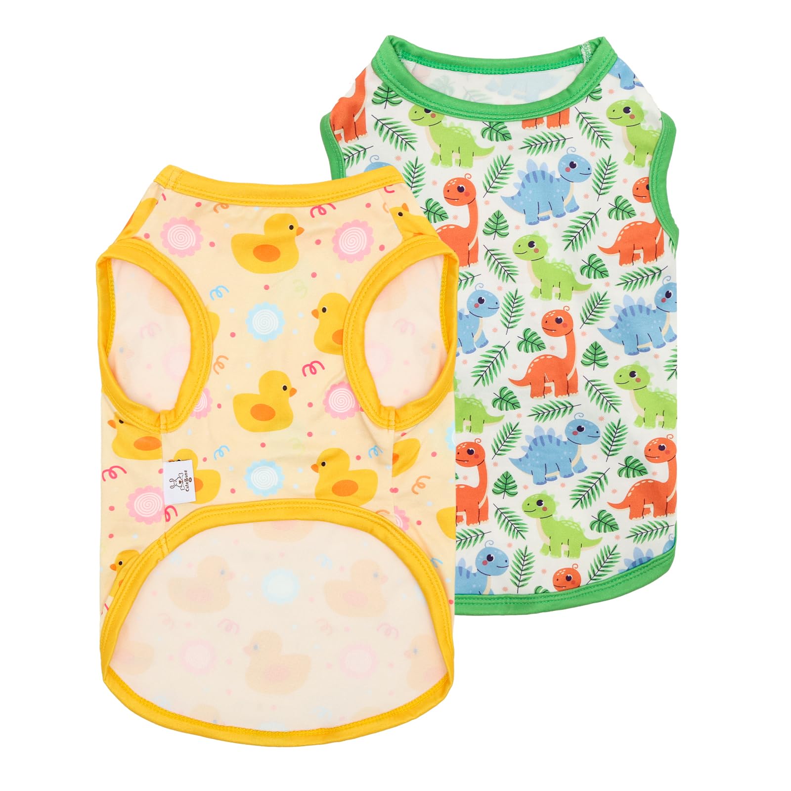 CuteBone Dog Shirts 2-Pack Soft Pet Clothes Breathable Summer Vest for Small Puppy and Stretchy Cat Apparel 2BX24S