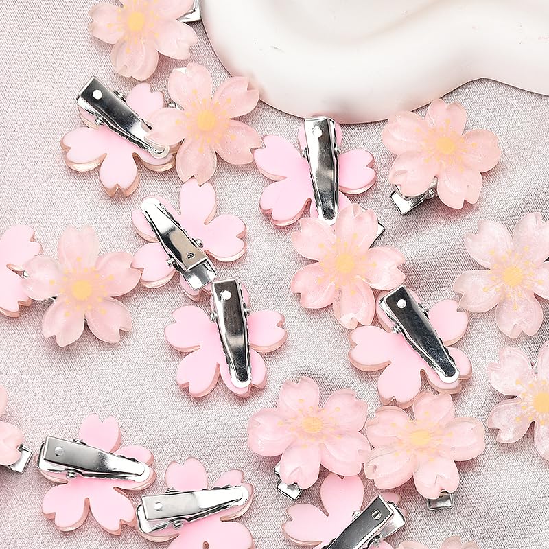 Pinzas de flores rosas pequeñas para cabello, 20 piezas miniatura 4
