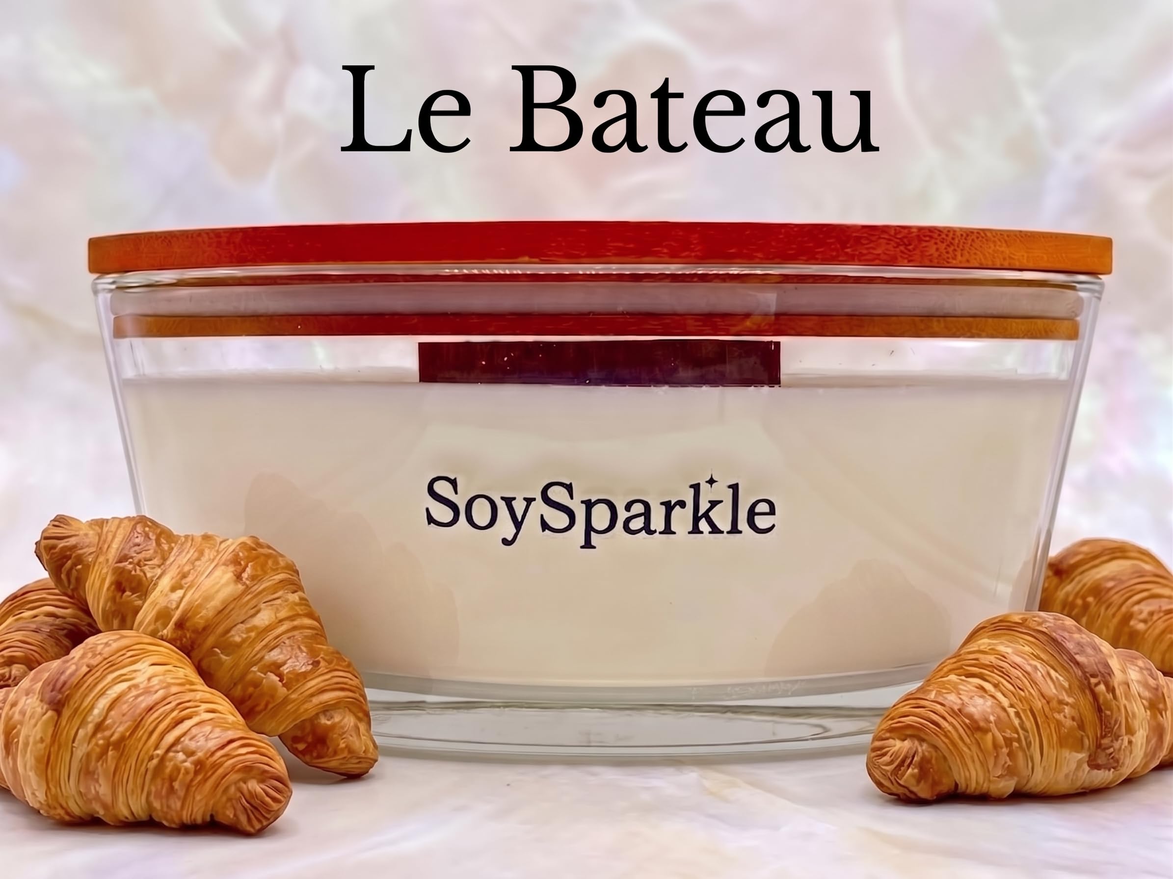 Świeca zapachowa Premium Wiener Bäckerei, Le Bateau Edition z drewnianym knotem, ręcznie wykonana we Włoszech, wosk sojowy 500 g, zapach wanilii i cynamonu, kieliszek do statku, czas