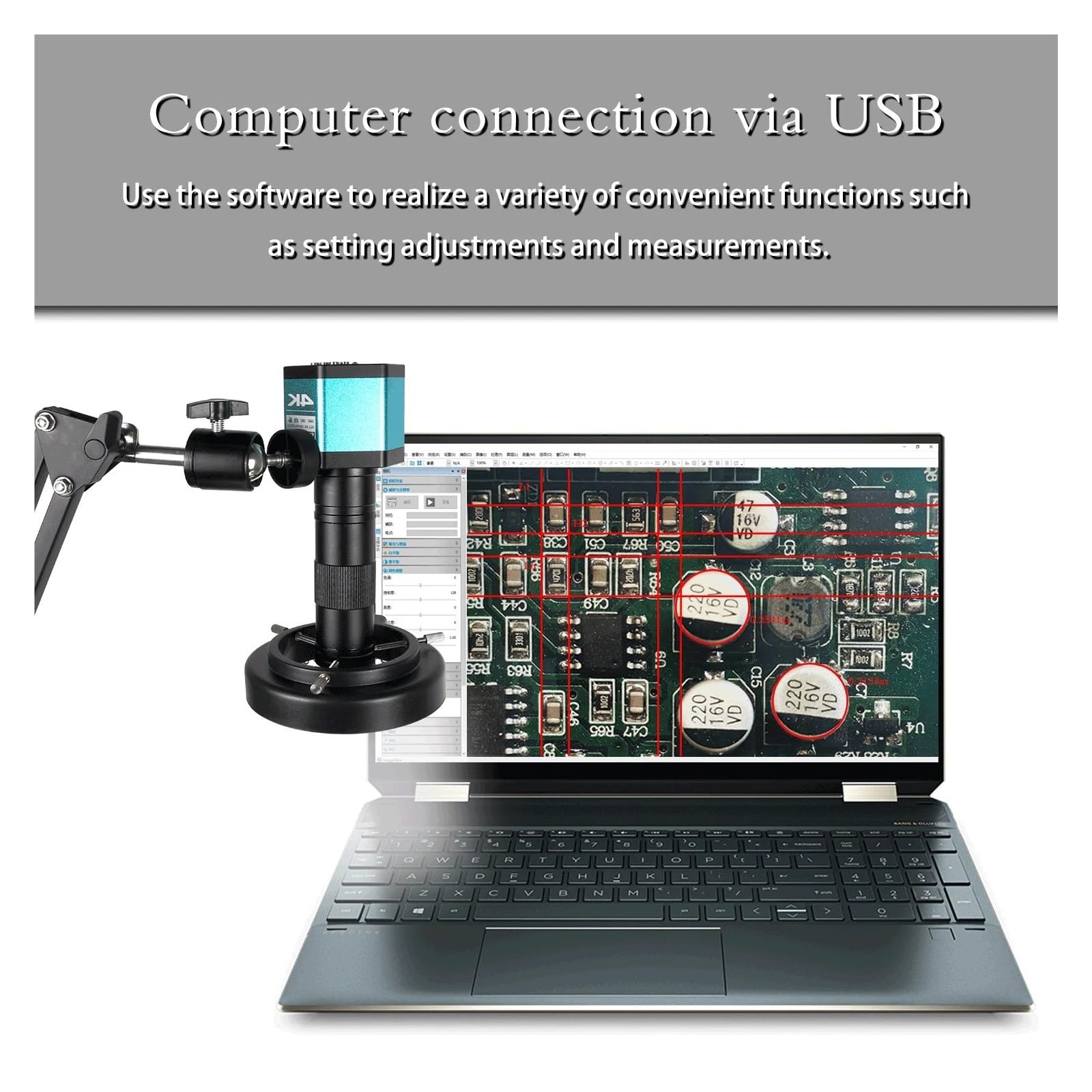 4K Digital Microscope 48MP IMX415 Ultra HD 60FPS HDM/I Type-C Sensor Industrial Camera For Soldering Repai(4006 4K SET 130X)
